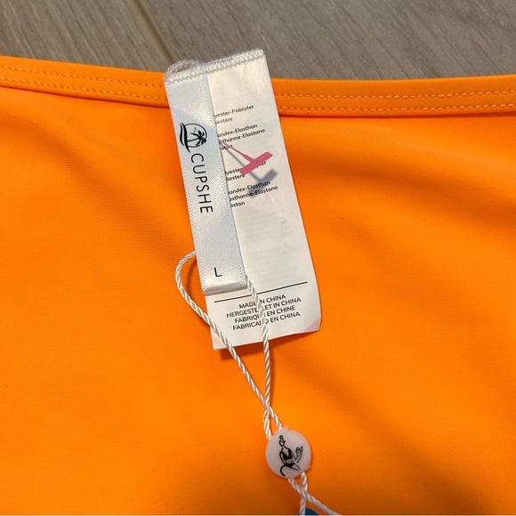 Cupshe High-Waist Bikini Bottoms in Bright Orange size large NWT new - Picture 5 of 8